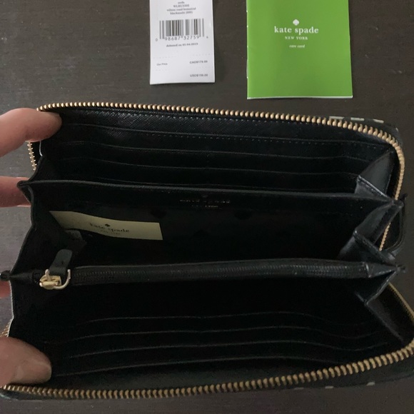 Kate Spade New York | Black Wilson Road Botanical Neda Wallet - Picture 3 of 3